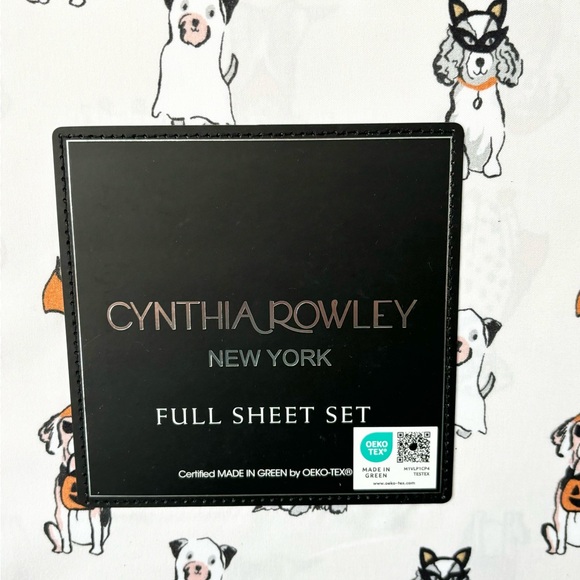 🐶Cynthia Rowley Halloween Dogs Dachshund Mutt Beagle Dog FULL 4pc Sheet Set New - Picture 2 of 3